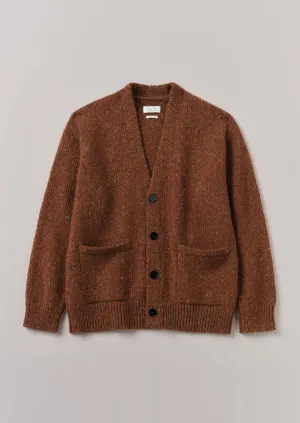 V-Neck Donegal Wool Cardigan | Copper