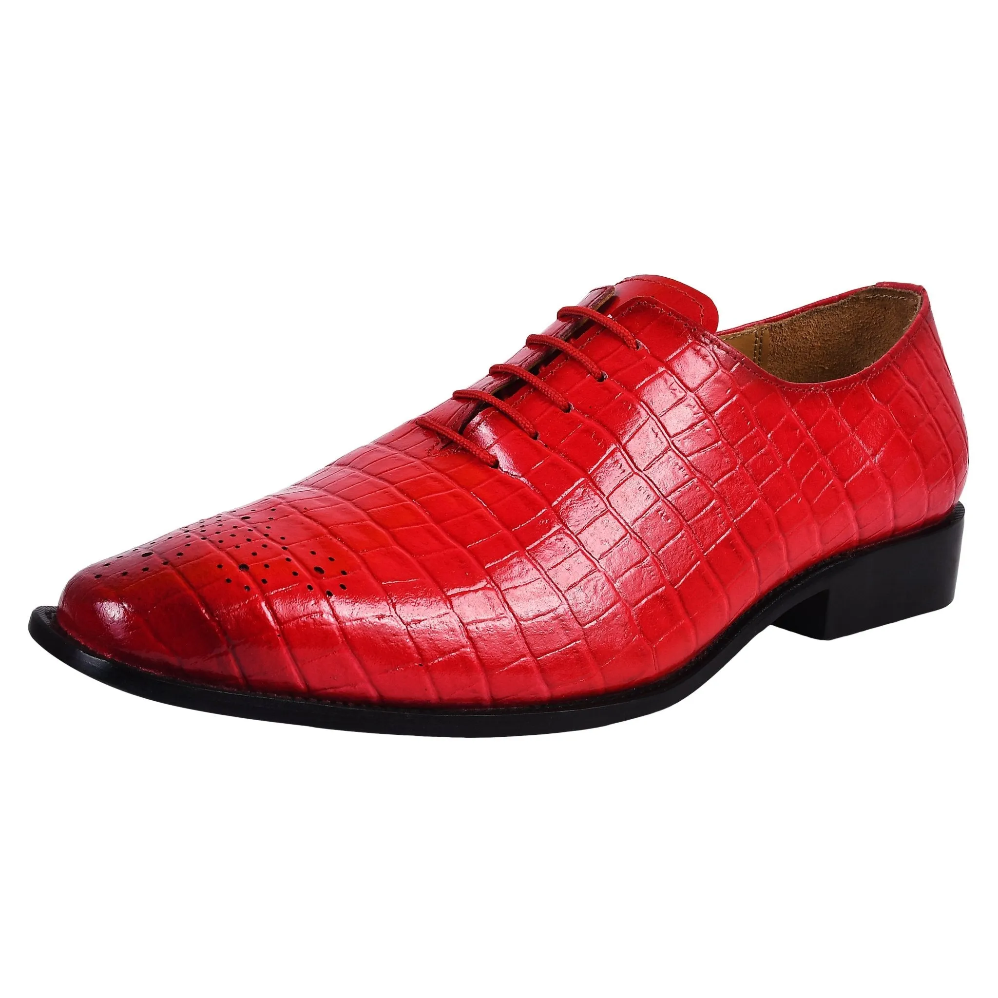 Walter Small Croco Leather Lace up Oxford Dress shoes