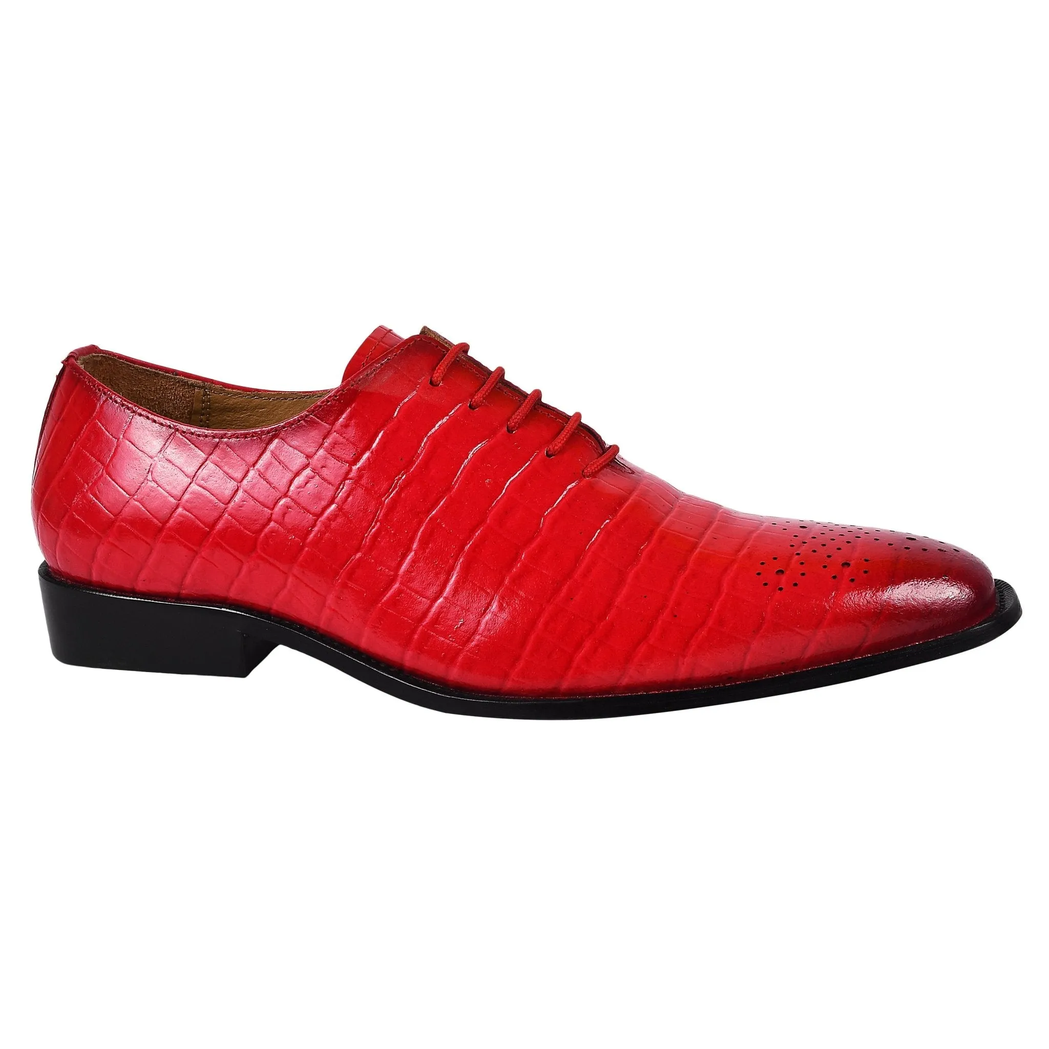 Walter Small Croco Leather Lace up Oxford Dress shoes