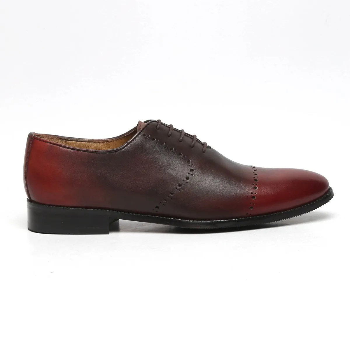 Wine Genuine Leather Brogue/Oxford By Brune & Bareskin