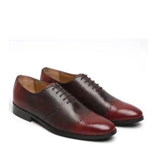 Wine Genuine Leather Brogue/Oxford By Brune & Bareskin