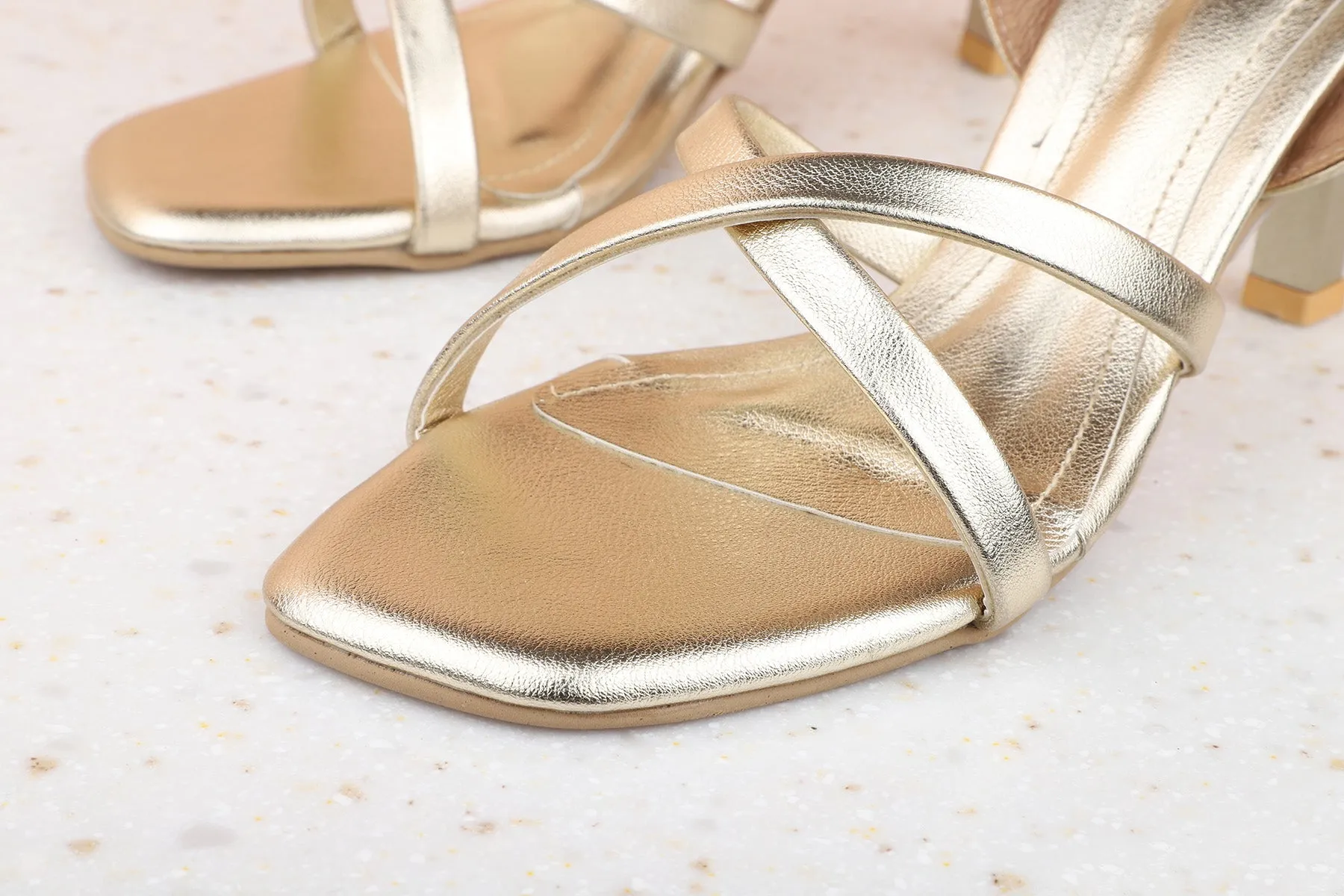 Women Gold Stiletto Heels