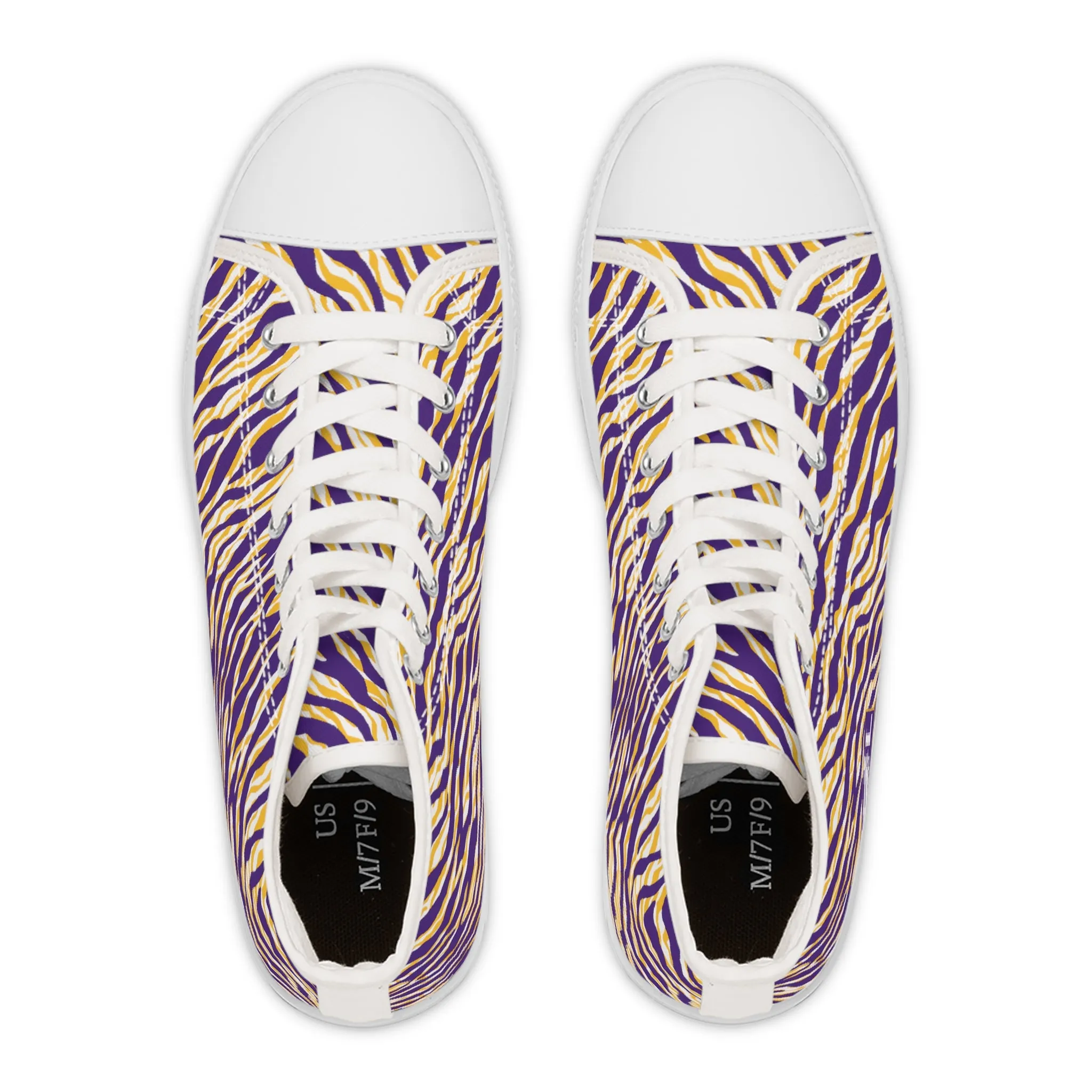 Women's High Top Sneakers - Zebra Print